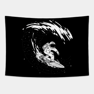 Summer Surfing Astronaut Tapestry