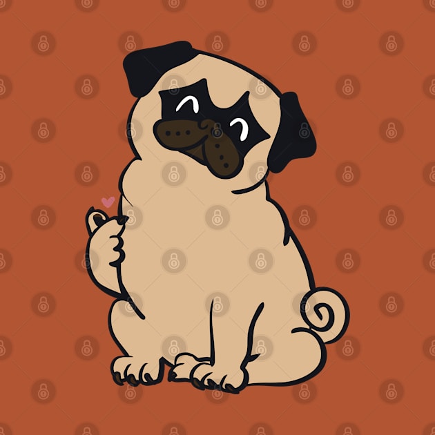 Pug Mini Heart by huebucket