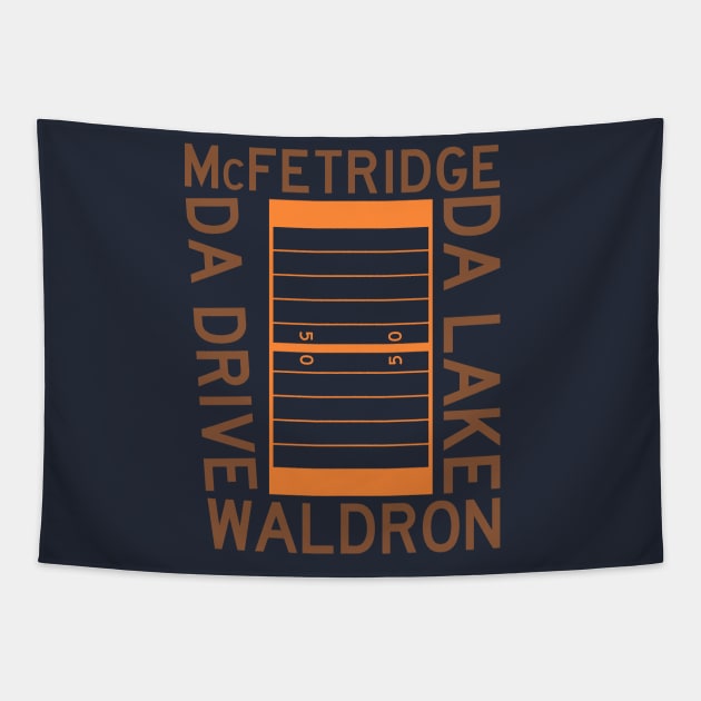 Streets Of Soldier Field (Chicago Bears) Tapestry by Chicago To A Tee