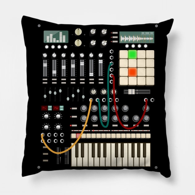 Modern Music Producer and Electronic Musician Pillow by Mewzeek_T