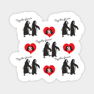 Together forever penguin pattern Magnet