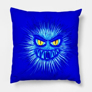 scary blue monster face Pillow