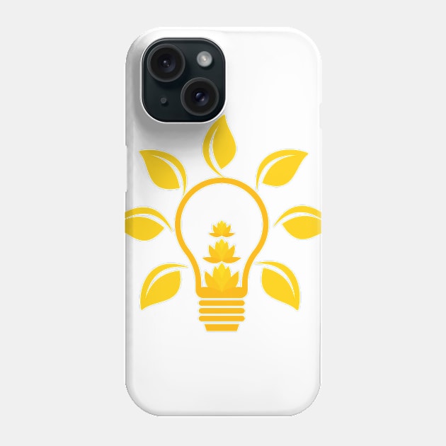 Lampe avec une fleur jaune, Bulb with yellow flower, Phone Case by Zinoo