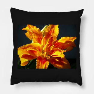 Lily Orange Flower Art on black background: Beautiful Home Decor, Phones, Face masks & Gifts Pillow