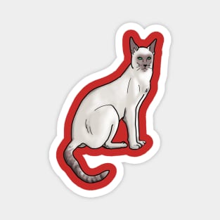 Siamese Cat on Red Magnet