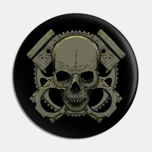 Gear and Skull Pin