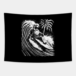 Merry Surfmas, Santa Waving, Christmas, Surf Gift, Santa Gift Tapestry