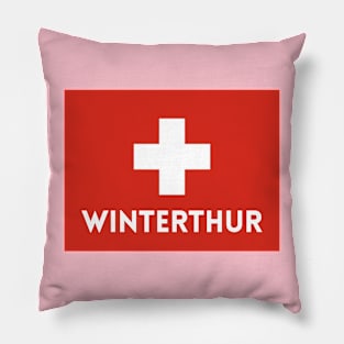 Winterthur City in Swiss Flag Pillow