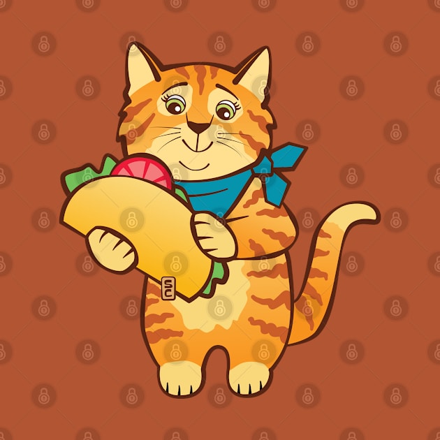 Cat with Taco by Sue Cervenka