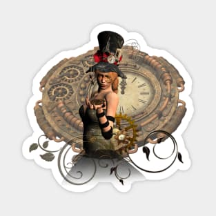 Steampunk, wonderful steampunk women Magnet