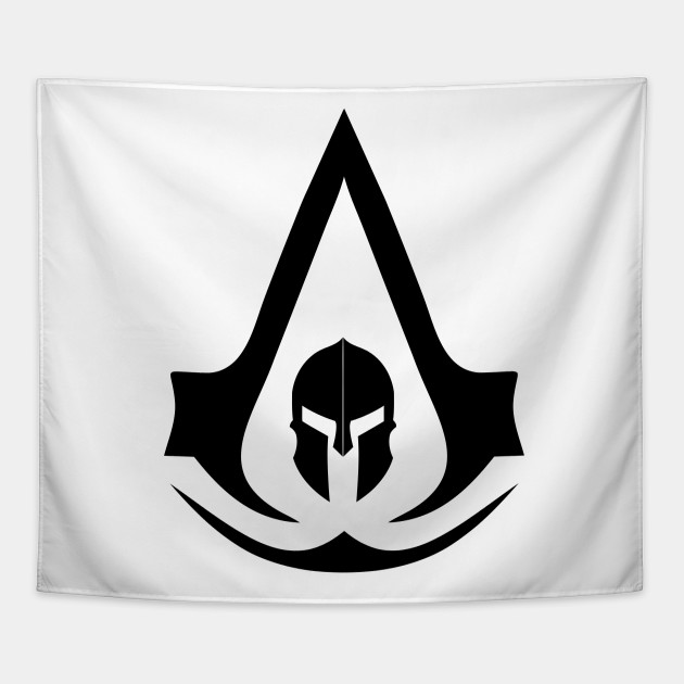 Assassins Creed Odyssey Black Logo Assassins Creed Odyssey Tapestry Teepublic