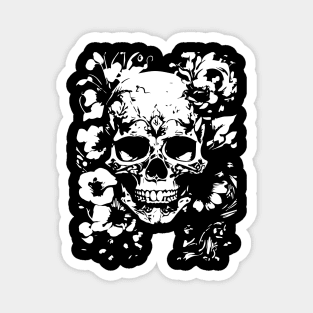 gothic skull with roses Magnet