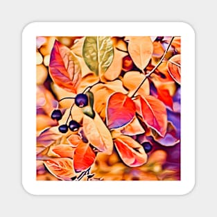 Autumn Leaves with Berries Magnet