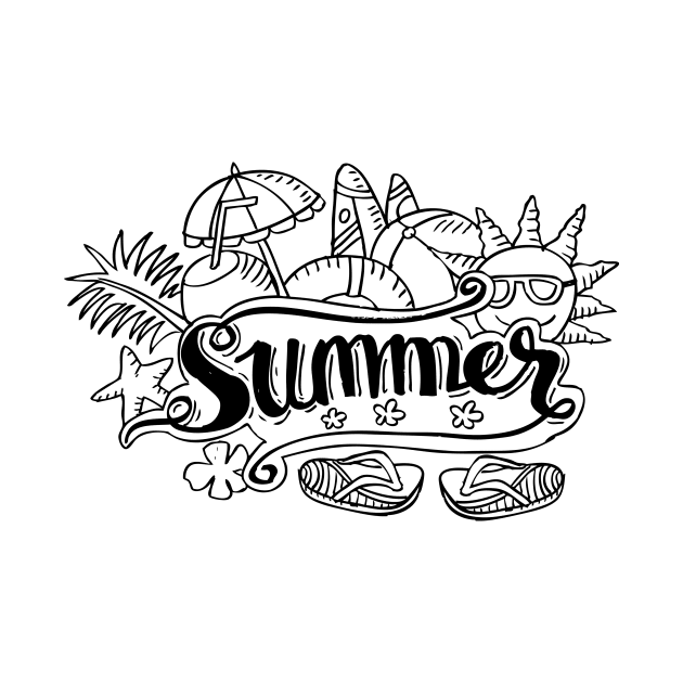 Doodle summer hand drawn by Handini _Atmodiwiryo