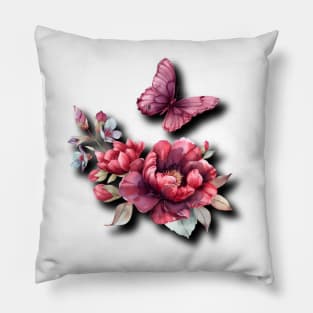 pink butterfly Pillow