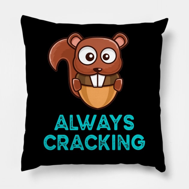 Anime Christmas Squirrel Cracking Nut, Always Cracking Pillow by SilverLake