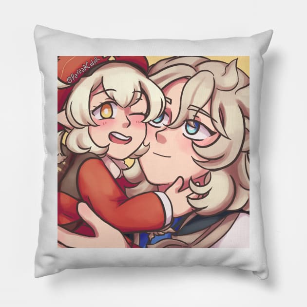 Klee and Albedo Pillow by PandaAColor