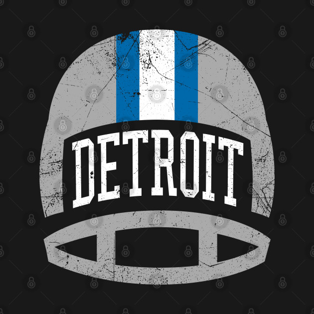 Disover Detroit Retro Helmet - Blue - Lions - T-Shirt