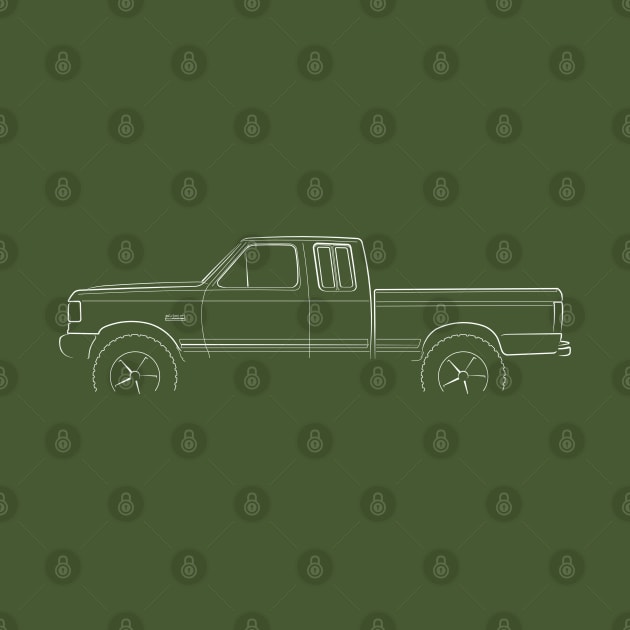 1987 Ford F-150 Supercab 4x4- profile stencil, white by mal_photography