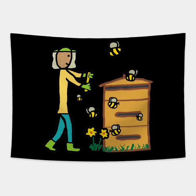 Beekeeping Tapestry by Mark Ewbie