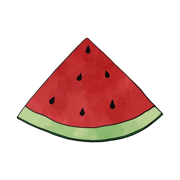 Watermelon Slice Watercolor by murialbezanson