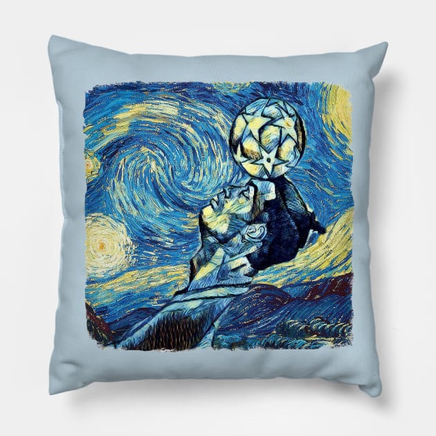 Ronaldo Van Gogh Style Pillow by todos