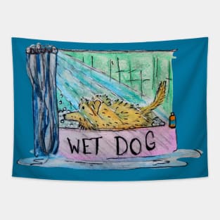 Wet Dog Tapestry