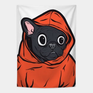 Black French Bulldog Hoodie Tapestry