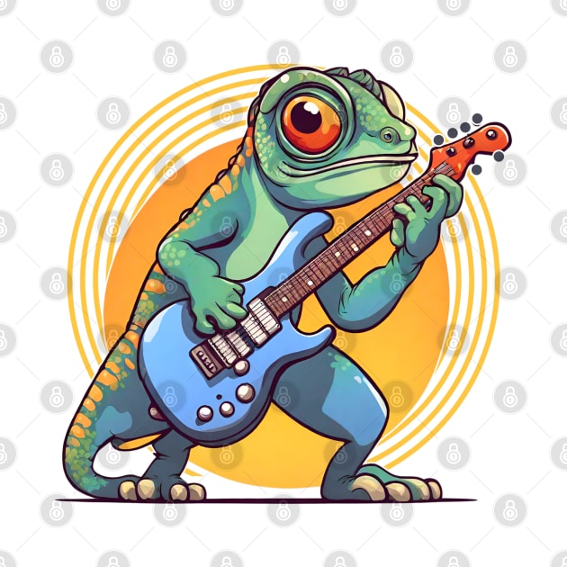 Chameleon Plays the Guitar by Wilcox PhotoArt