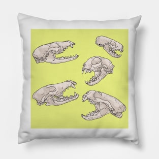 North American Predator Skulls Yellow Pillow