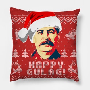 Joseph Stalin Happy Gulag Christmas Pillow