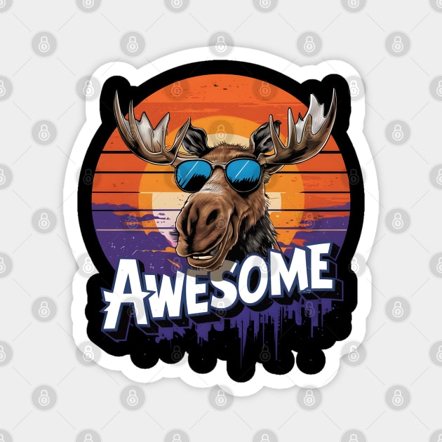 Awesome moose Magnet by BishBashBosh