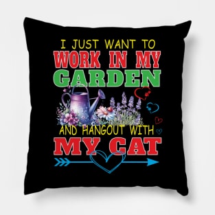 Gardening Cat Feline Lover Gardener Garden Pet Plants Pillow