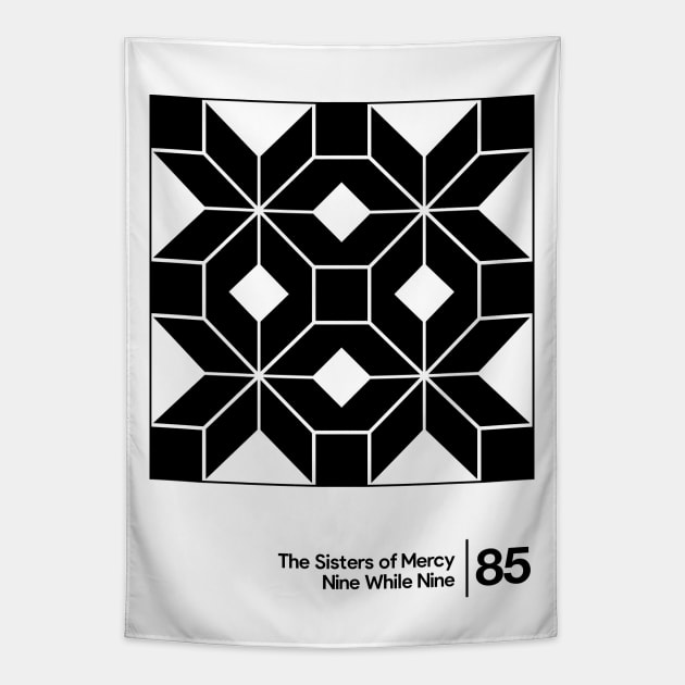 Nine While Nine / Minimal Style Graphic Artwork Design Tapestry by saudade