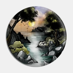 Sunset in the forest Pin