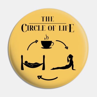 Coffee, Yoga, Sleep, Repeat.  The Circle of Life Pin