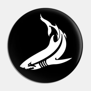 White shark silhouette Pin