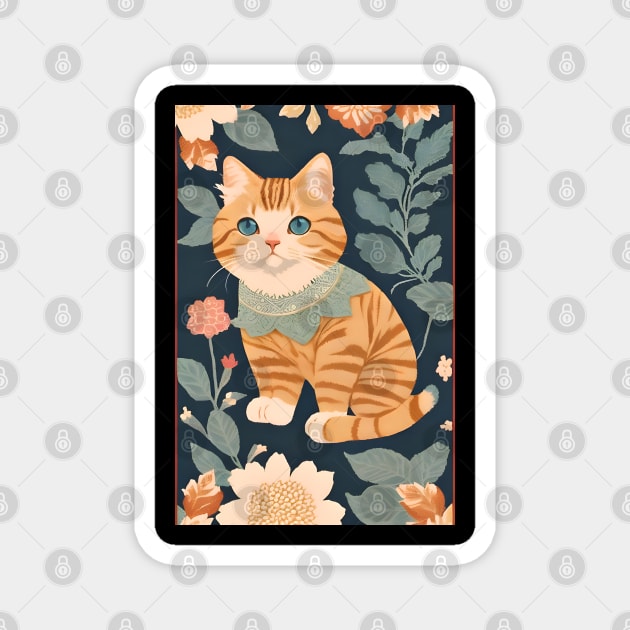 Rug Pattern Turkish- inspired Cat design Magnet by Fadedstar