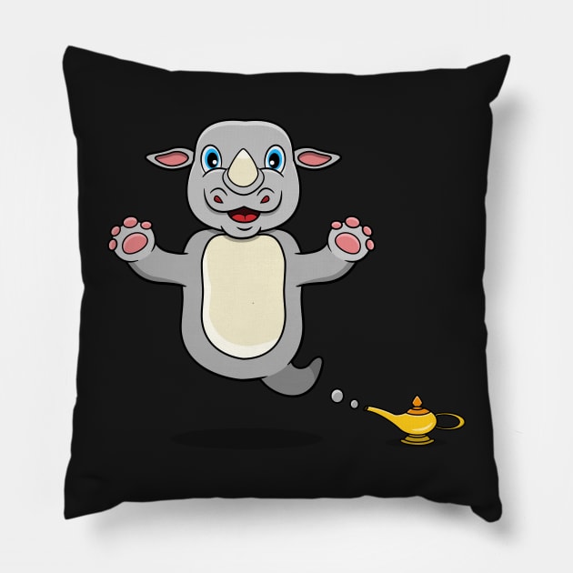 Cute Rhino Ghost and Flying Pillow by tedykurniawan12