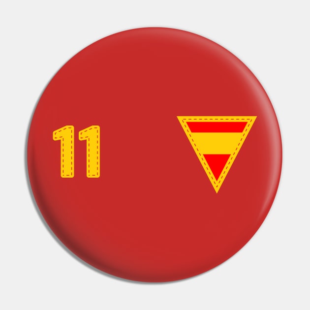 Spain Espania Football Supporters Heritage Home Crest Number 11 Pin by Culture-Factory