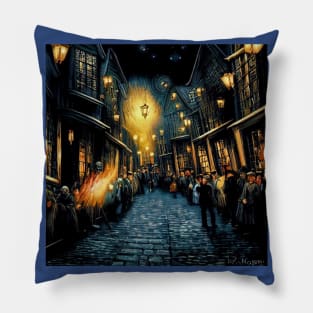 Starry Night in Diagon Alley Pillow