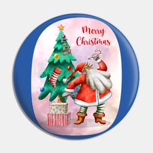 Santa is ready to share Christmas gifts Pin