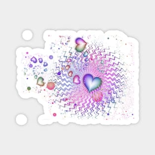 Rainbow Hearts At Night Magnet