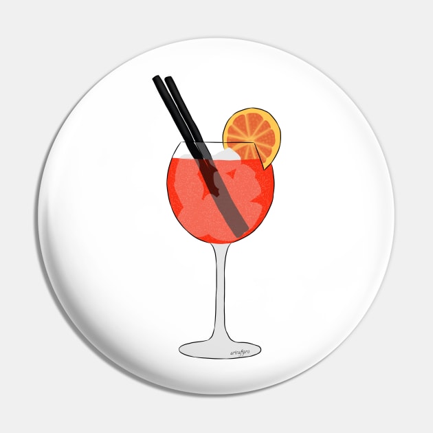 Aperol Spritz Cocktail Summer Drink Pin by ArtRaft Pro