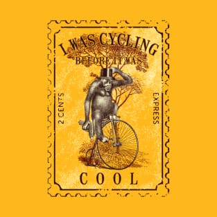 I was Cycling Before it was Cool Chimpanzee Cycling T-Shirt