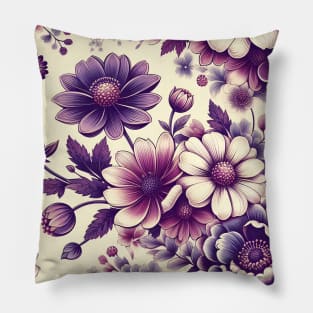 Purple Flowers Pillow