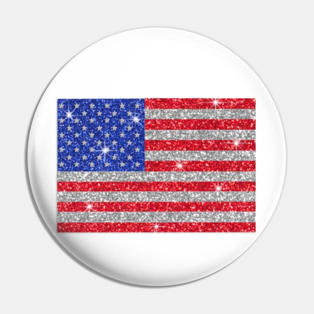 American Flag Glitter Sticker Pin by anacarminda