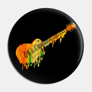 melting guitar graphic sublimation Pin