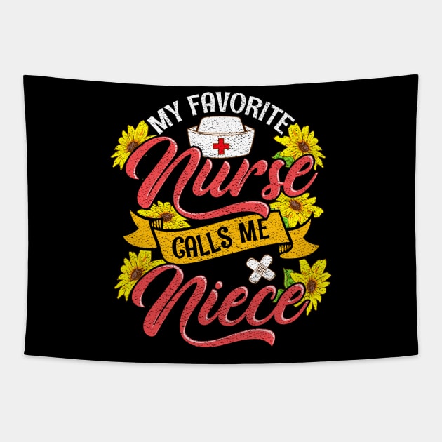 Cute My Favorite Nurse Calls Me Niece RN Family Tapestry by theperfectpresents