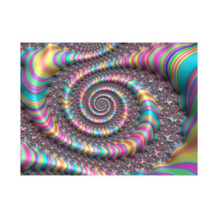 Psychedelic Bright Rainbow Fractal T-Shirt